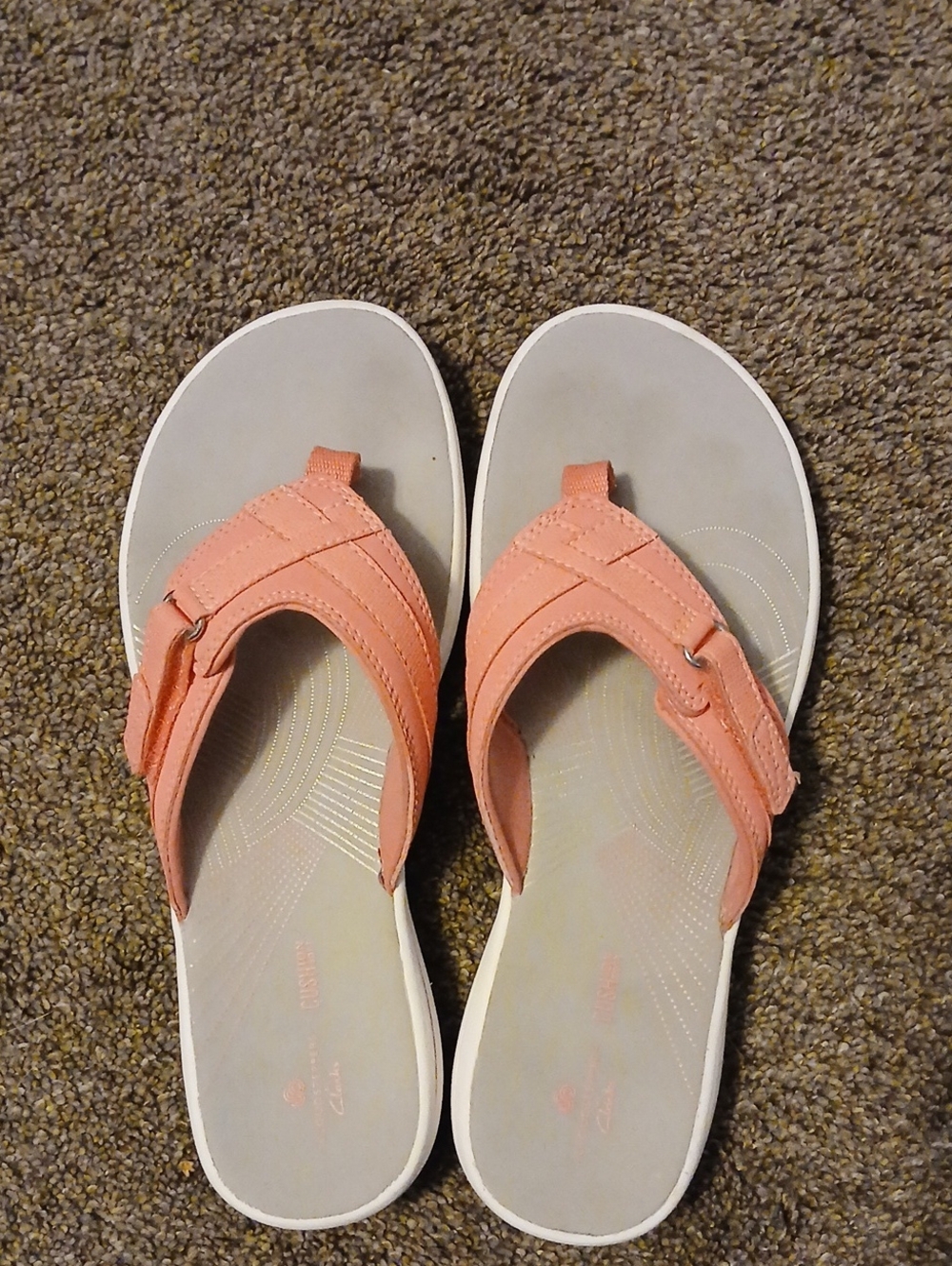 Clarks Coral Pink Strap Sandals